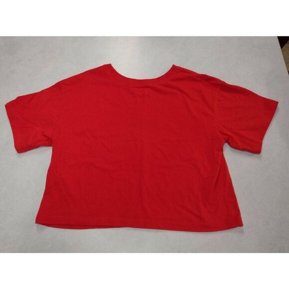 Champion size S Red Logo Crop Top T-shirt - Picture 2 of 3